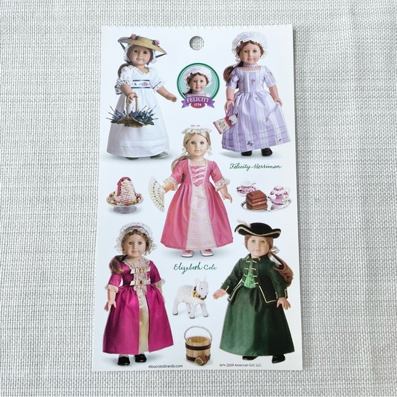 NEW 2009 American Girl FELICITY - 1 Sticker sheet - Picture 1 of 1